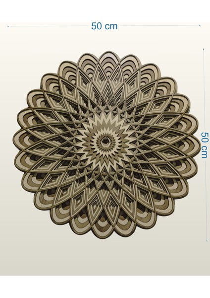 Dekoratif 11 Katmanlı Mandala Tablo, Eşsiz Bir Tasarım. 2.7 mm Mdf Malzemeden Üretilen Derinliklerle Muhteşem Perspektif Sunar indirimleri