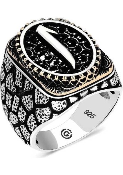 Gümüş Elif Oval Erkek Yüzük