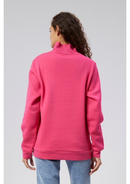 Mooncover Kadın Dik Yaka Yarım Fermuarlı Polarlı Sweatshirt indirimleri