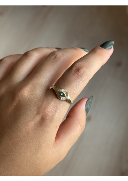 Çelik Göz Detaylı Gold Renk Ayarlanabilir Kadın Yüzük fiyatları