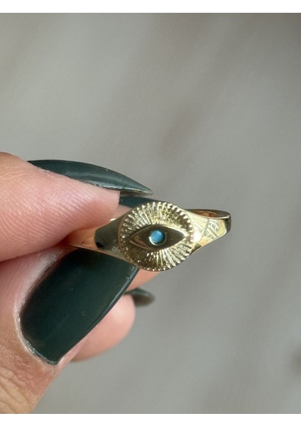 Çelik Göz Detaylı Gold Renk Ayarlanabilir Kadın Yüzük fırsatları