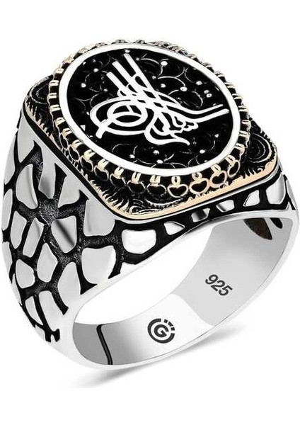 Gümüş Tuğra Oval Erkek Yüzük