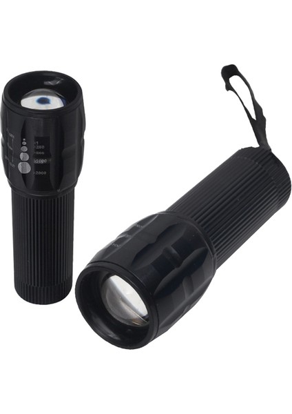Power Ledli Pilli Zoomlu+Flash Özellikli El Feneri (4944)
