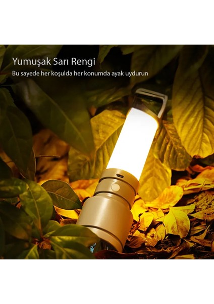 Taşınabilir Kamp Feneri Beyaz - Sarı Type-C Şarj Girişli 95X250MM CH-23052 (4944) fırsatları
