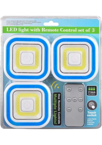 Cob Ledli Pilli Uzaktan Kumandalı Üçlü Lamba (4944) fırsatları