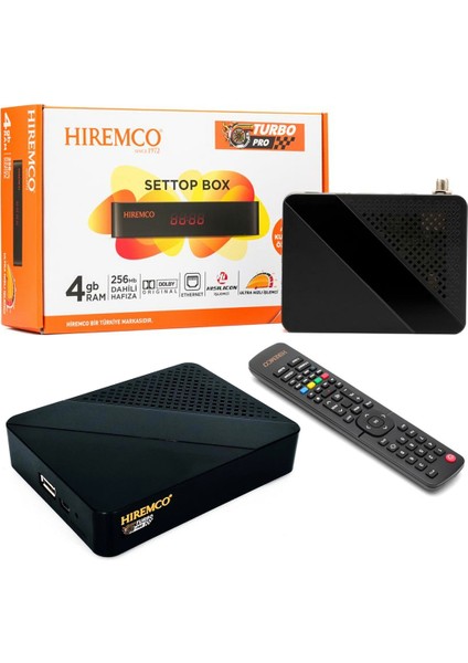 Turbo Pro 4gb Ram 256 MB Dahili Hafıza Lınux Tabanlı Dahili Wifi Full Hd Mini Uydu Alıcısı (4944)