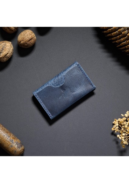 Erkek Kartlık Natürel Deri 4 Bölmeli Minimal Kartlık