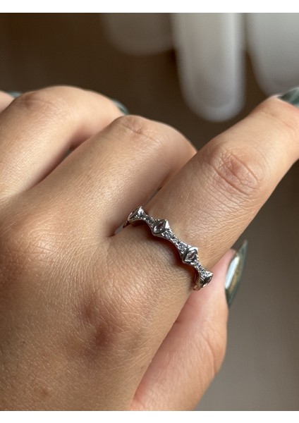 Çelik Su Damlası Taşlı Zarif Gümüş Renk Ayarlanabilir Kadın Yüzük fiyatları