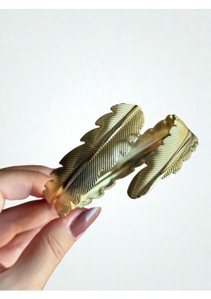 Yaprak Figürlü Çelik Gold Pazu Kol Bilekliği 2 fiyatları