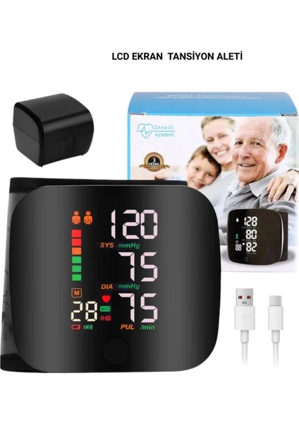 Renkli LCD Ekranlı Bilekten Tansiyon Aleti – Taşınabilir ve Kolay Kullanım Tansiyon Aleti