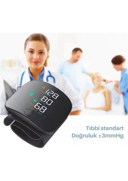 Renkli LCD Ekranlı Bilekten Tansiyon Aleti – Taşınabilir ve Kolay Kullanım Tansiyon Aleti