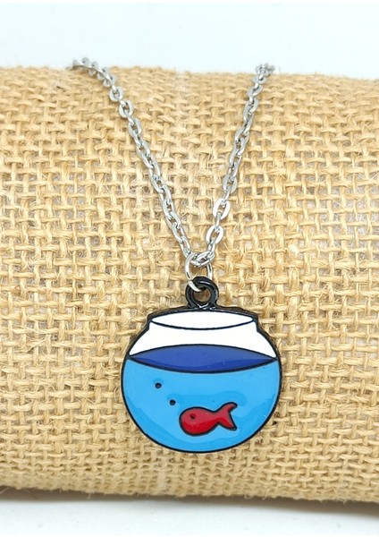 Akvaryum ve Balık Kolye. Mineli. Akvaryum Kolye Çocuk Kolye Çocuk Için Hediye