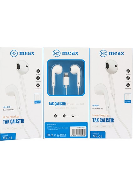Meax Tak Çalıştır Type-C Girişli Kulaklık