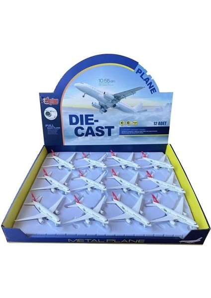 HW-777-2 2809 Red Cb Işıklı Sesli Metal Yolcu Uçağı