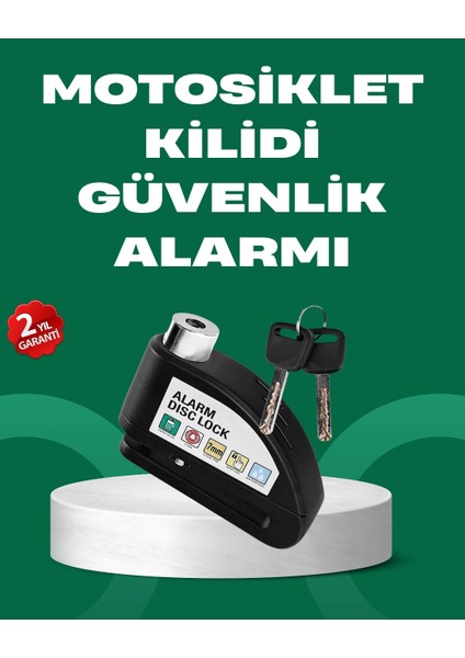 Motosiklet Scooter Bisiklet Tekerlek Disk Kilidi Alarmlı Güvenlik