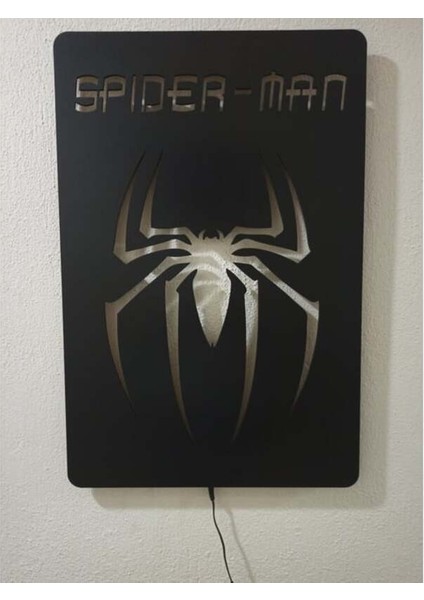 Marvel Kahramanları Örümcek Silüeti Aydınlatmalı Lazer Kesim Duvar Panosu fiyatları