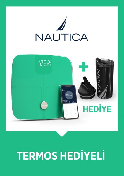 Akıllı Bluetooth Tartı Baskülü, Termos Hediye, Cam Materyal, Lacivert Renk