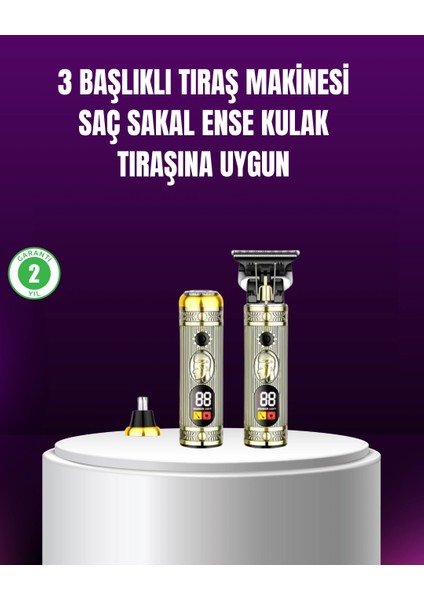 Çok Fonksiyonlu Saç ve Sakal Düzeltici Set – USB Şarjlı