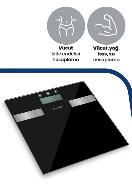 Geniş Ekranlı Çok Fonksiyonlu Dijital Vücut Analizli Tartı, Çok Renkli, Cam Materyal modelleri