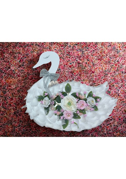 -Dekoratif Çiçekli Kuğu Figürlü Süs fiyatları