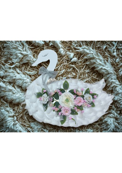 -Dekoratif Çiçekli Kuğu Figürlü Süs modelleri