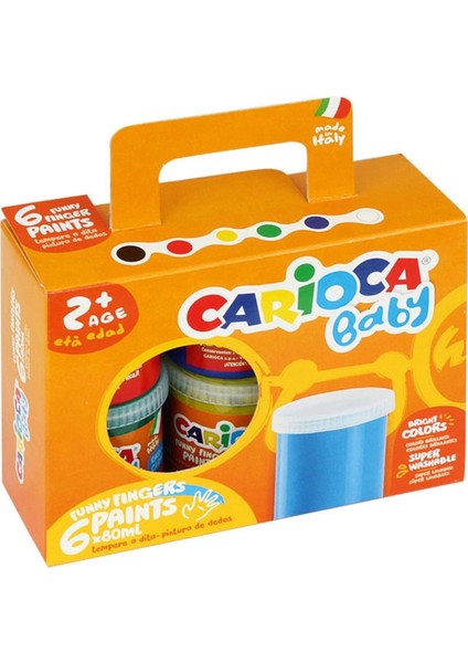 Carioca Yıkanabilir Parmak Boyası 6 Renk indirimleri