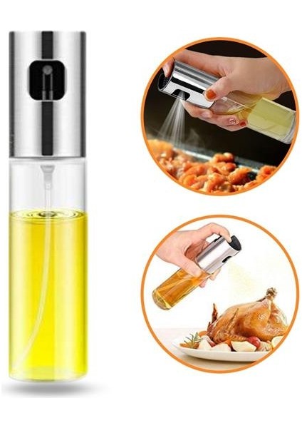 100ML Kapasiteli Şeffaf Spreyli Yağdanlık Sosluk Yağ Püskürtücü Yağ Şişesi (5224)