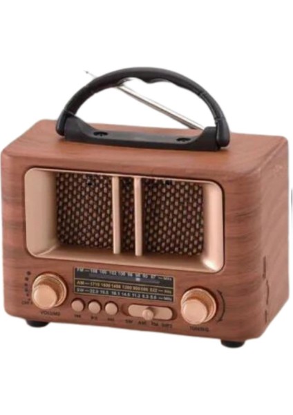 Küçük Mini Boy Retro Ahşap Tasarım Bluetooth Hoparlörlü Radyo – Fm/am Destekli, Şarjlı ve Taşınabilir Radyo NS-8108 (5224) modelleri