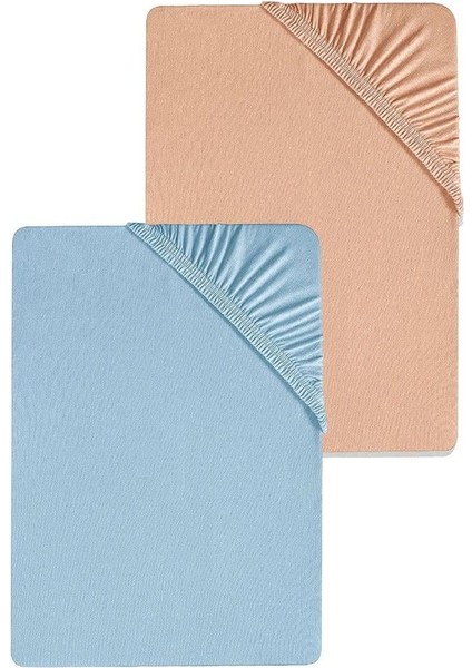 2 Adet Battal Boy Düz Pamuklu Çift Kişilik 200 x 200 cm Lastikli Penye Çarşaf