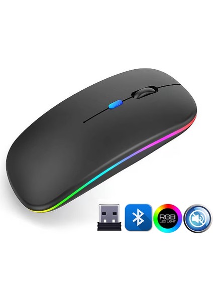 ZR215 CBA100 Rgb Siyah Şarjlı Mouse