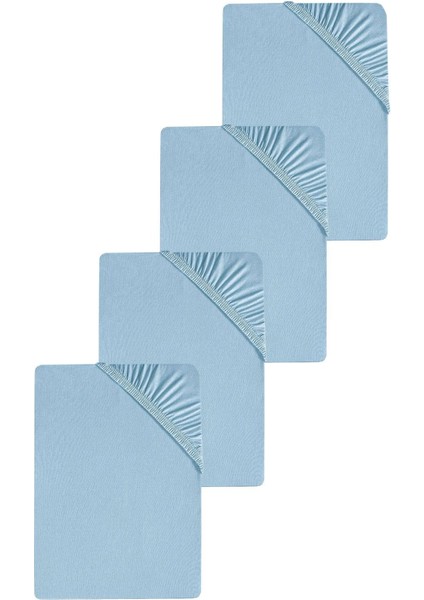 4 Adet Battal Boy Düz Pamuklu Çift Kişilik 200 x 200 cm Lastikli Penye Çarşaf