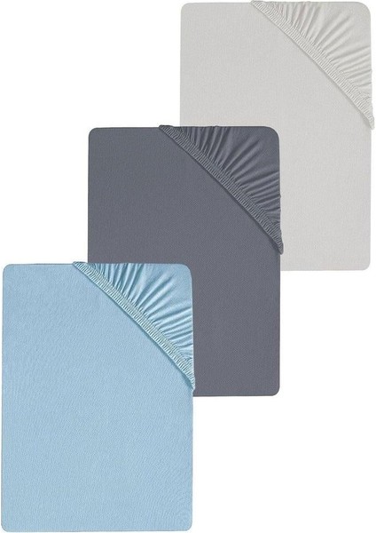 3 Adet Battal Boy Düz Pamuklu Çift Kişilik 200 x 200 cm Lastikli Penye Çarşaf