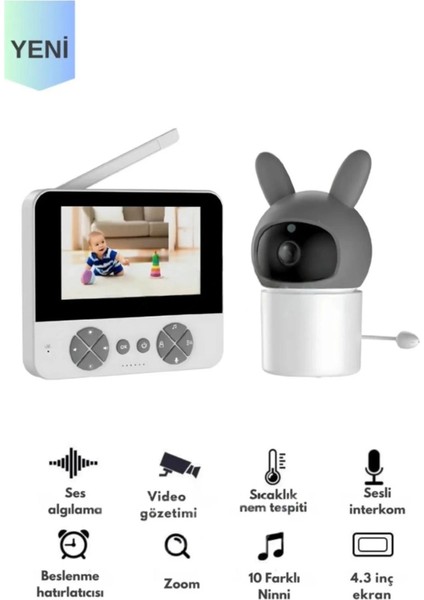 Bebek Kamerası Kumandalı Monitörlü Karşılıklı Konuşma Özellikli , Hatırlatıcılı Ip Bebek Kamerası