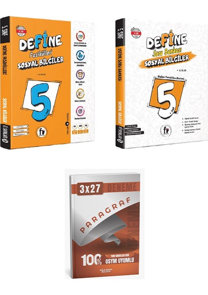 Anla Kazan + Fi Maarif Model 5. Sınıf Define Sosyal Bilgiler Fasikülleri Konu + Soru + Paragraf De modelleri