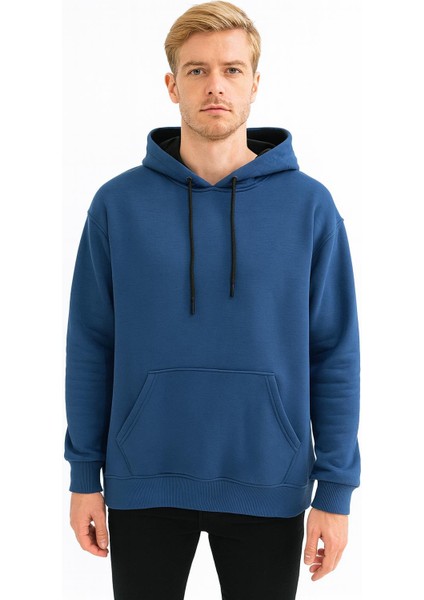 Erkek Oversize Uzun Kol Kapşonlu SWEATSHIRT-7386