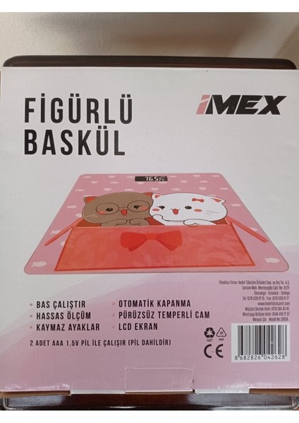 Çok Renkli Kedi Figürlü Elektronik Baskül, Pratik ve Şık Tasarım