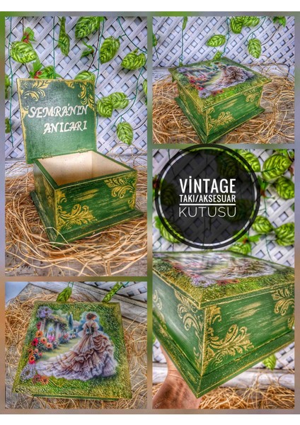 El Yapımı, Vintage Tarz Ahşap Takı/aksesuar/anı Kutusu,hediyelik Alternatif,
