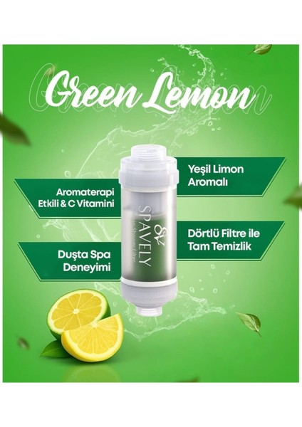 Yeşil Limon Duş Başlığı Filtresi Arıtması Güney Kore Menşei Klor Kireç Karşıtı Hoş Kokulu 150 gr modelleri