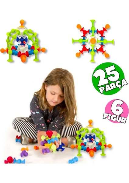 Vakum Molekül 25 Parça Yapı Taşları Fidget Duyusal Banyo Oyuncak