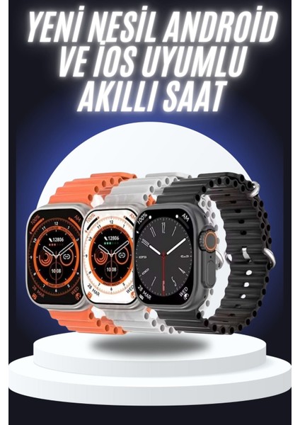 Yeni Nesil Akıllı Saat Çok Yönlü Titreşimli 49 mm Android ve Ios Uyumlu