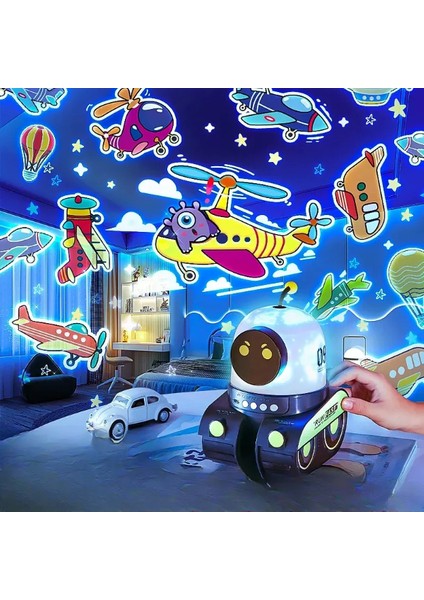 Robot Tasarımlı Projektör Gece Lambası modelleri