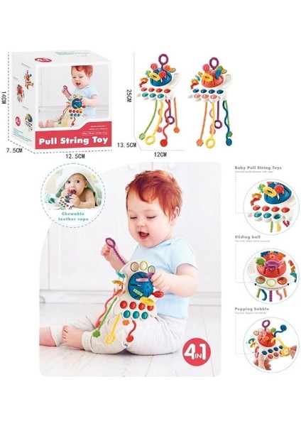 BIB68859-VARDEM Duyusal Montessori Oyuncaklar Toplu-Çekme Ipli fırsatları