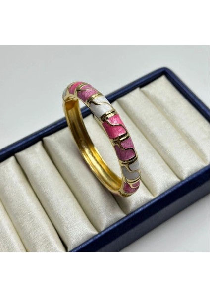 Mineli Dalgalı Desenli Pembe Kalın Kelepçe fiyatları