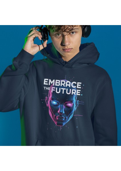 Embrace The Future Erkek Hoodie – Modern ve Ilham Verici Tasarım