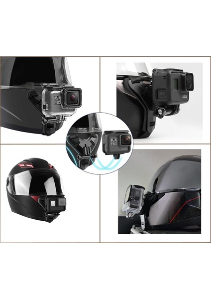 Motosiklet Kaskı Aksiyon Kamera ve Telefon Tutucu Gopro Hero Tüm Modeller Uyumlu fiyatları