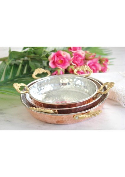 3'lü Orjinal Bakır Tava Sahan Yumurta Menemen Seti modelleri