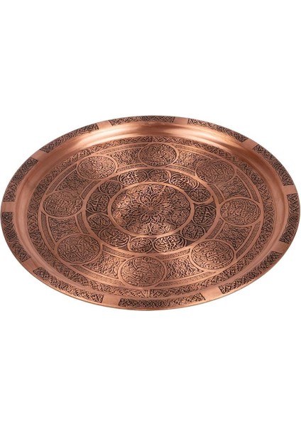 Bakır Osmanlı Ağır El Işlemeli Tepsi Kına Tepsisi 34 cm Ağırlık : 0,600 gr fiyatları