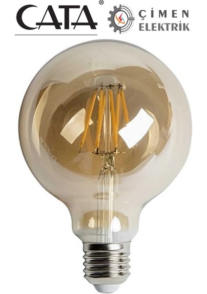 Cata Ct 4286 9W G95 Glop Rustik LED 2700K Amber E27 Duy