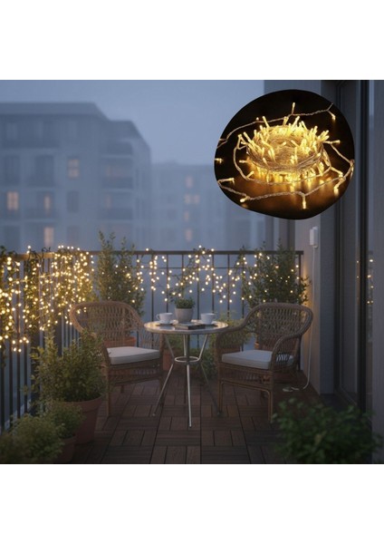 Buffer® Günışığı Renk 5 Farklı Işık Modlu 10 Metre Eklemeli Dekor Boncuk Model Dekoratif LED
