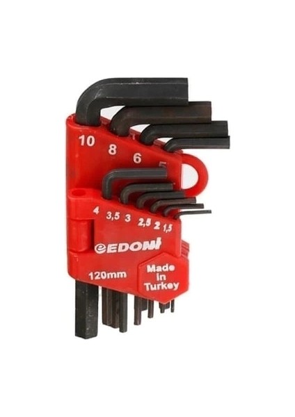 Edoni 120 mm 10 Parça Alyan Seti Siyah fiyatları
